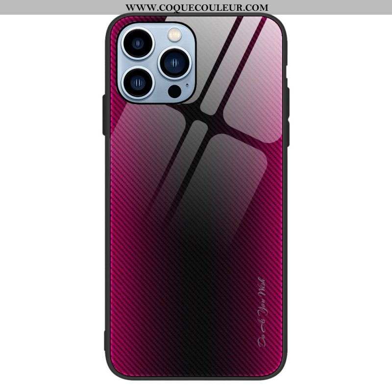 Coque iPhone 14 Pro Verre Trempé Fibre Carbone Classique