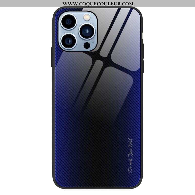 Coque iPhone 14 Pro Verre Trempé Fibre Carbone Classique