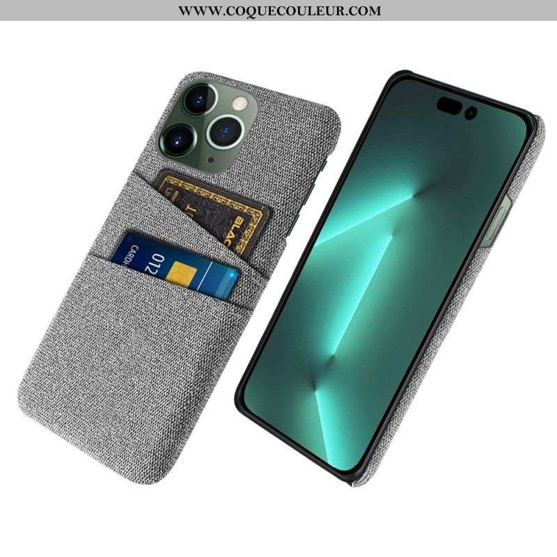 Coque iPhone 14 Pro Porte-Cartes Tissu