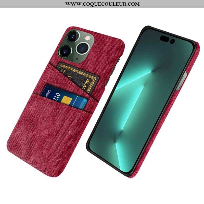 Coque iPhone 14 Pro Porte-Cartes Tissu