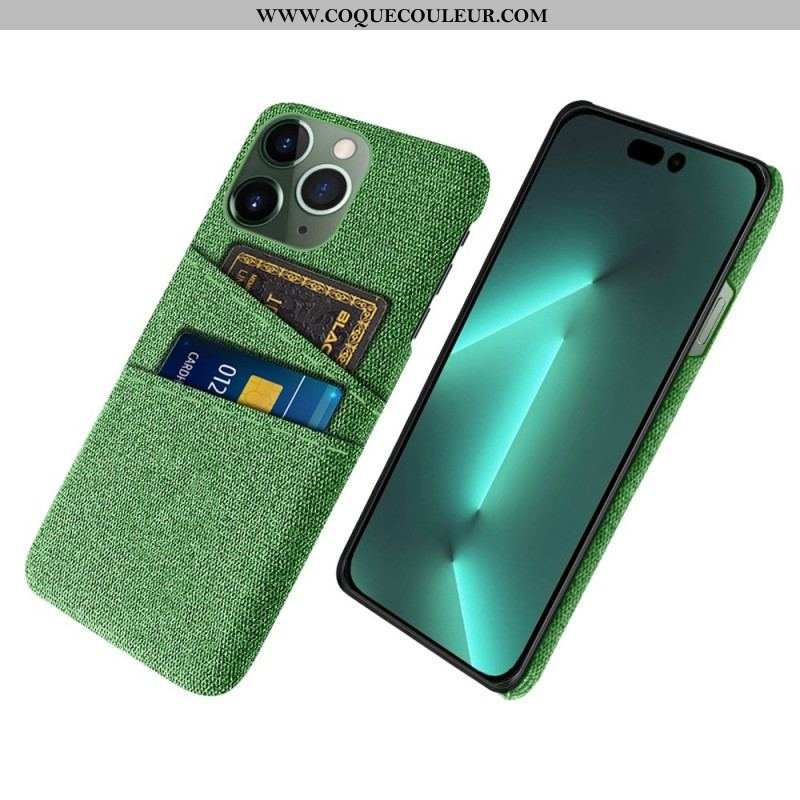 Coque iPhone 14 Pro Porte-Cartes Tissu