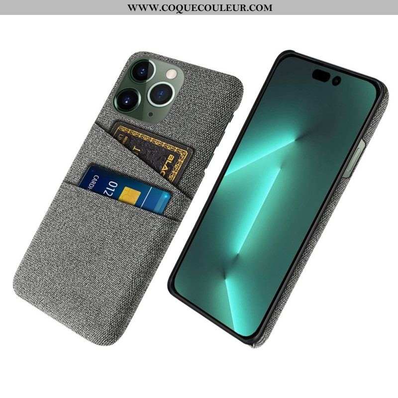 Coque iPhone 14 Pro Porte-Cartes Tissu