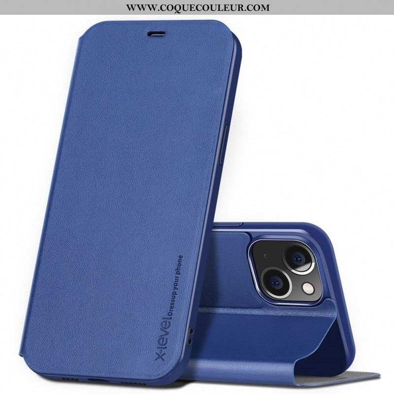 Flip Cover iPhone 14 Simili Cui X-Level