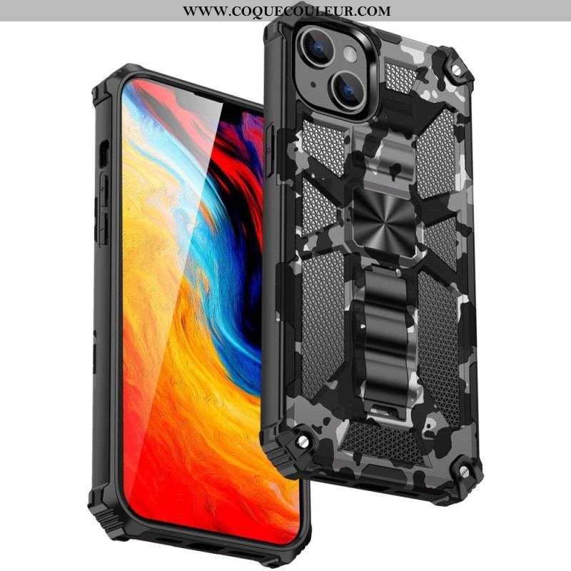 Coque iPhone 14 Camouflage Support Amovible