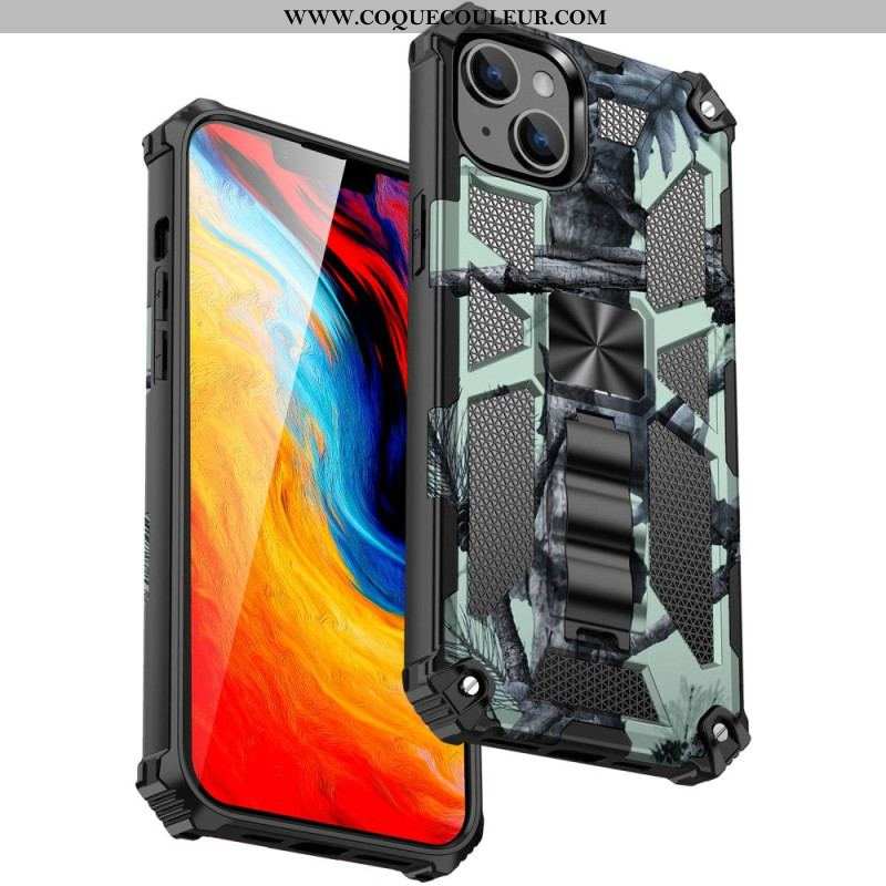 Coque iPhone 14 Camouflage Support Amovible