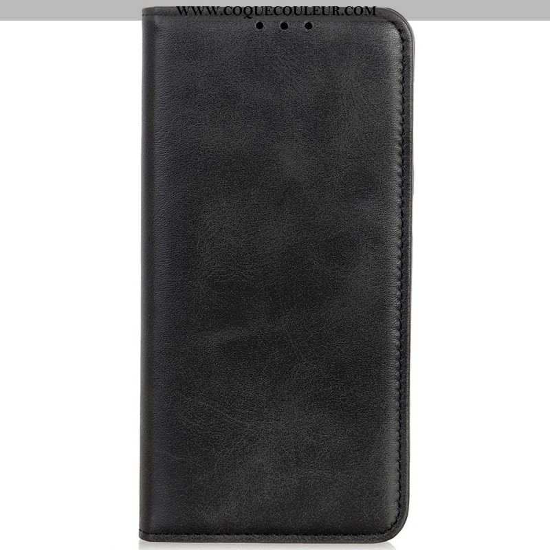 Flip Cover iPhone 14 Cuir Fendu Élégance