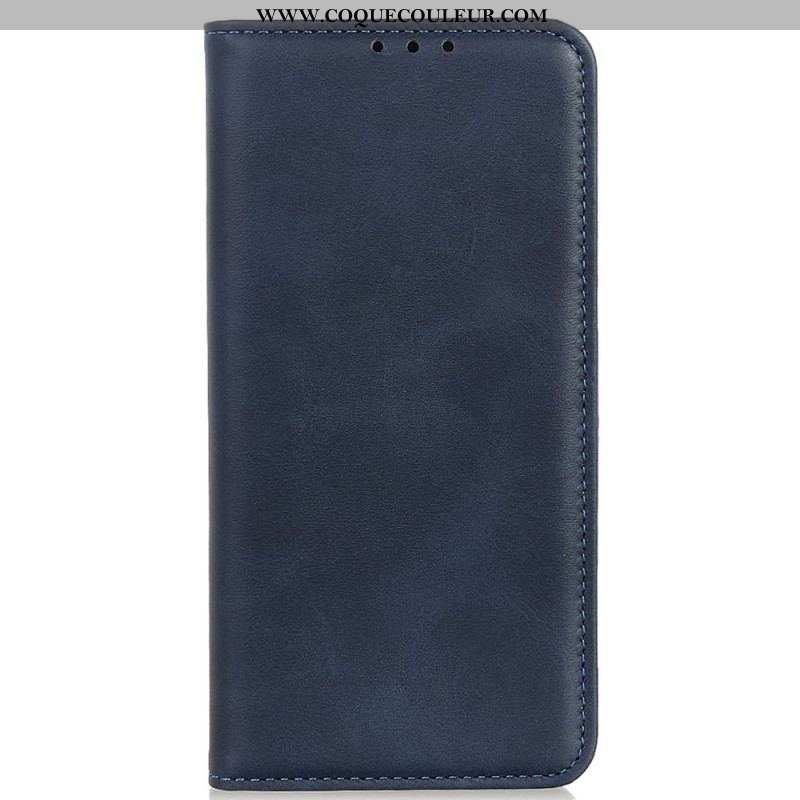 Flip Cover iPhone 14 Cuir Fendu Élégance