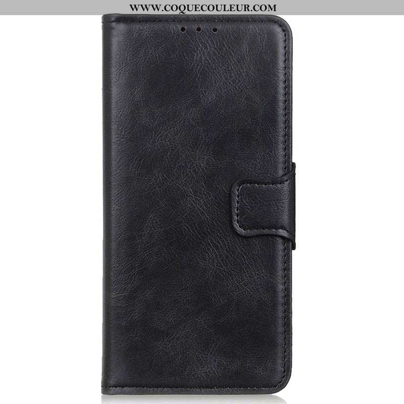 Housse iPhone 14 Style Cuir Fermoir Réversible