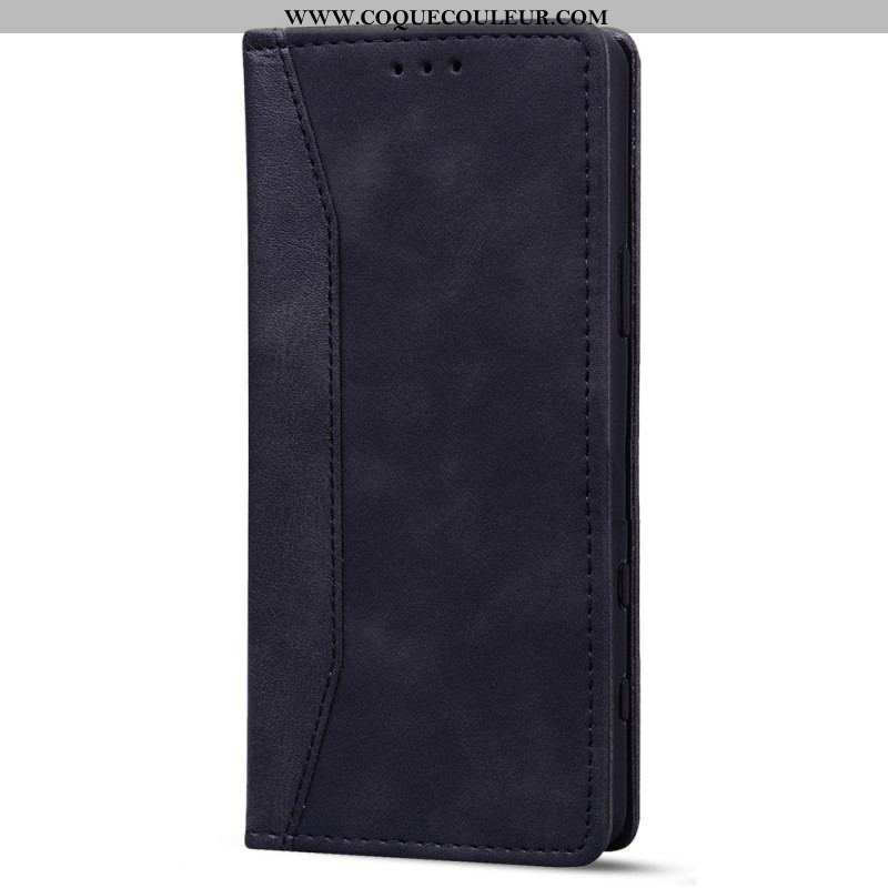 Flip Cover iPhone 14 Effet Cuir Business Bicolore