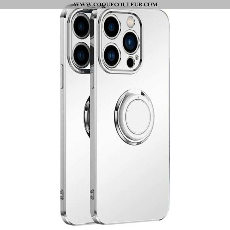 Coque iPhone 14 Style Métal Anneau-Support