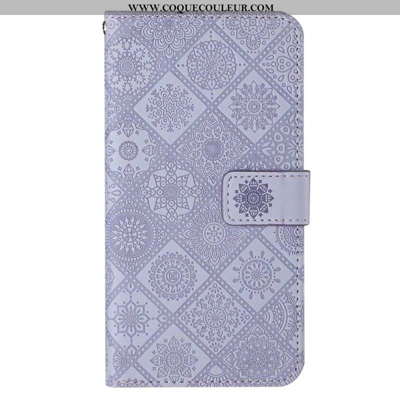 Housse iPhone 14 Motif Tapisserie à Lanière