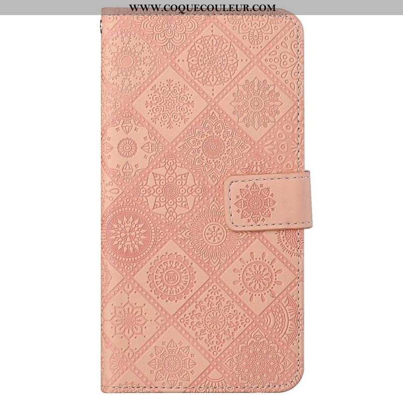 Housse iPhone 14 Motif Tapisserie à Lanière