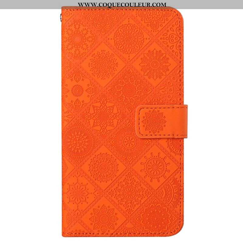 Housse iPhone 14 Motif Tapisserie à Lanière