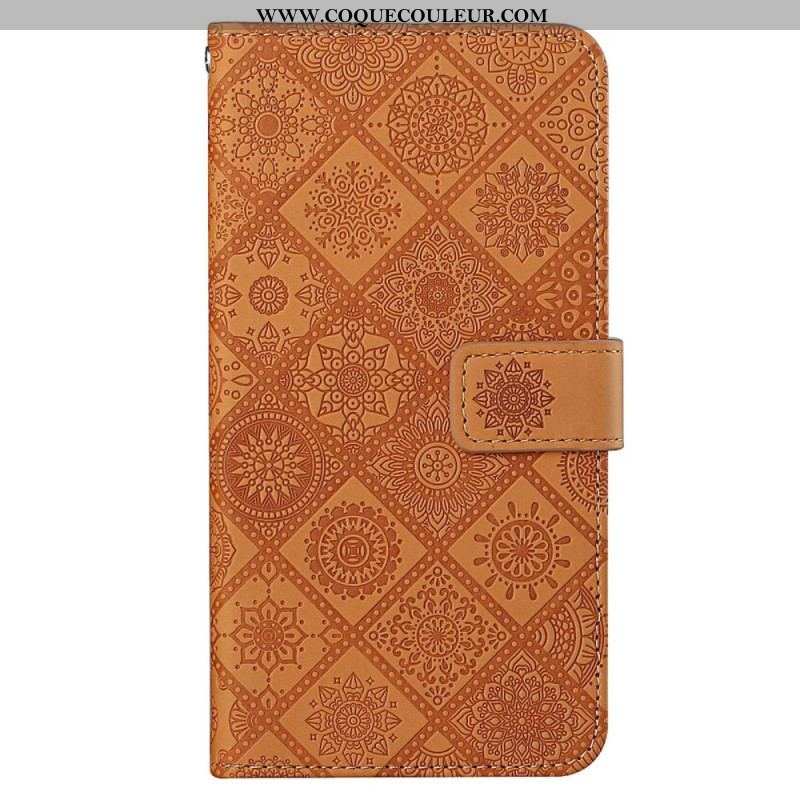 Housse iPhone 14 Motif Tapisserie à Lanière