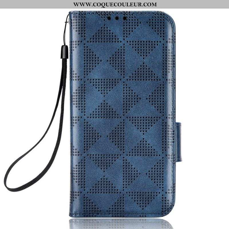 Housse iPhone 14 Triangles avec Lanière