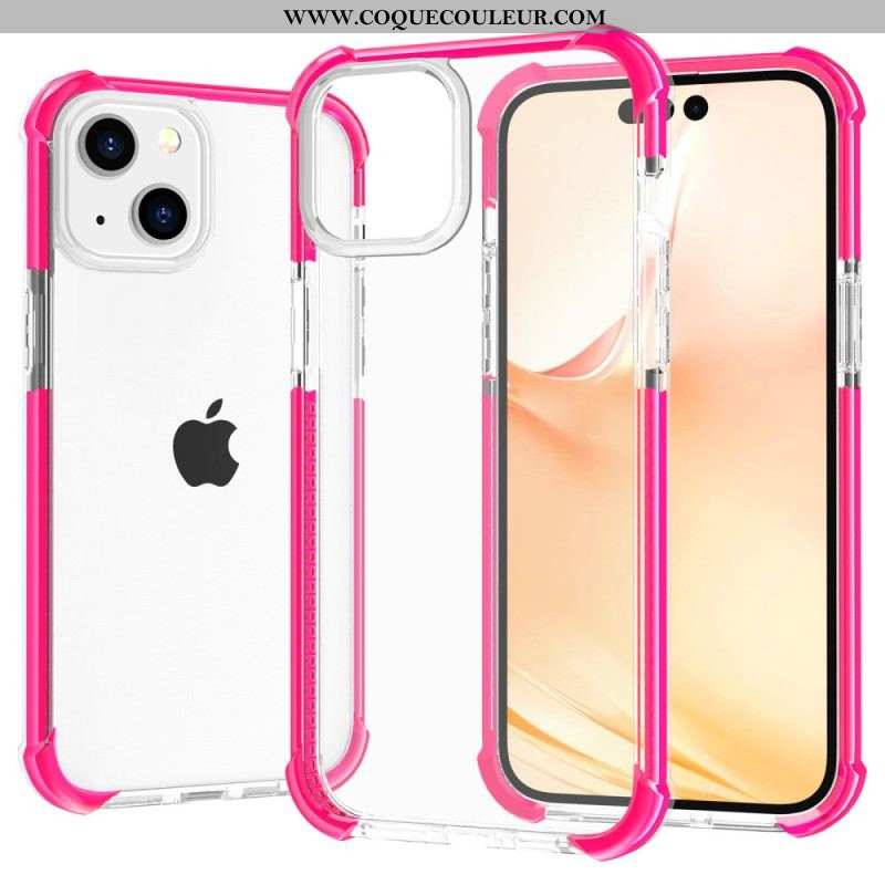 Coque iPhone 14 Transparente Rebords Colorés