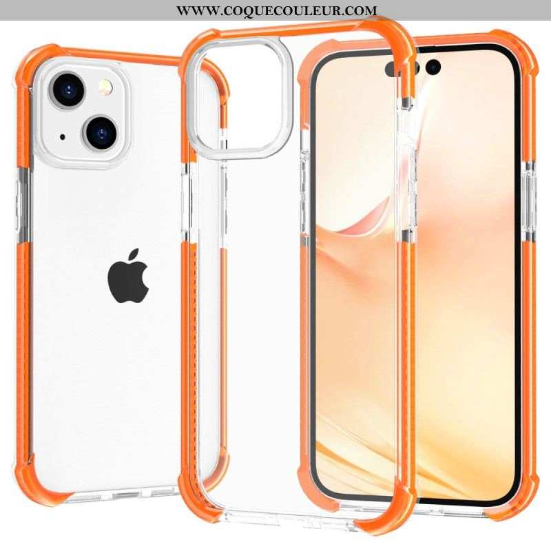 Coque iPhone 14 Transparente Rebords Colorés