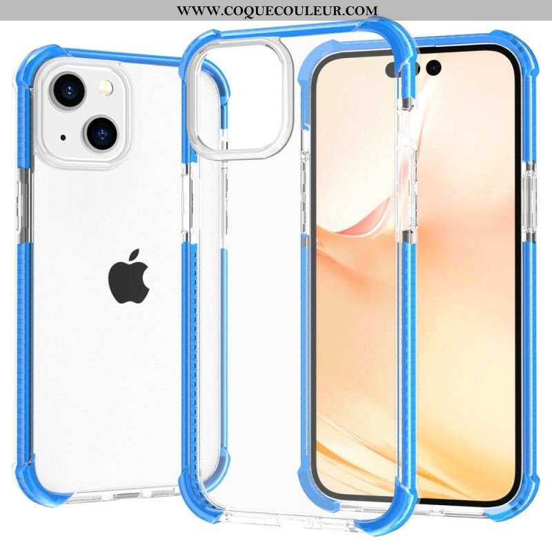 Coque iPhone 14 Transparente Rebords Colorés