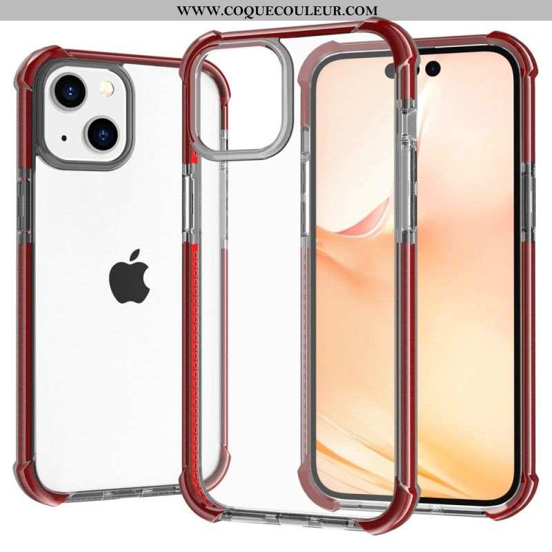 Coque iPhone 14 Transparente Rebords Colorés