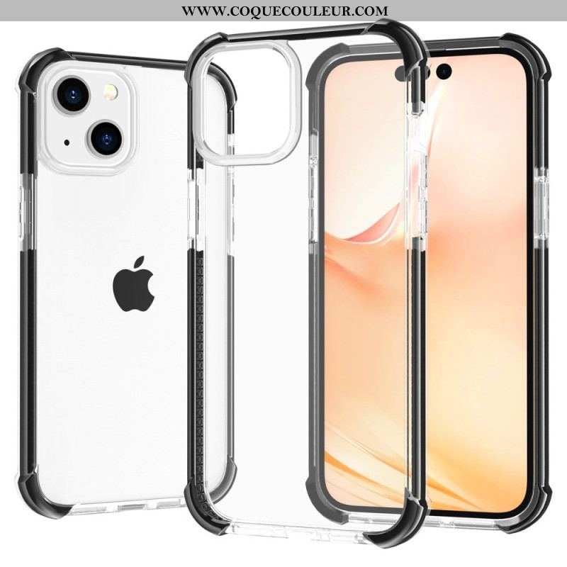 Coque iPhone 14 Transparente Rebords Colorés