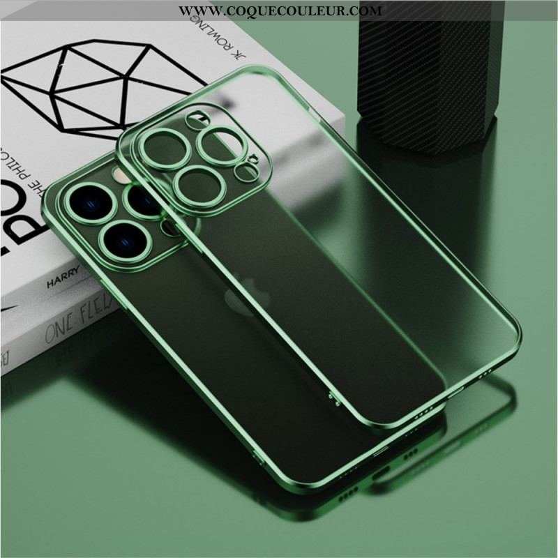 Coque iPhone 14 Transparente Style Métallisé