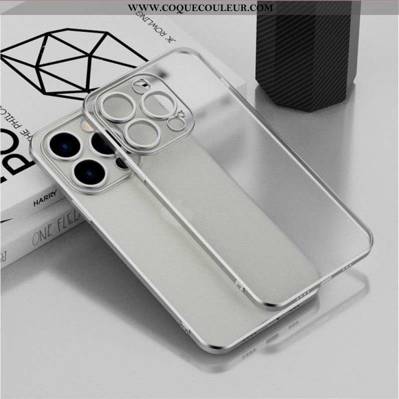 Coque iPhone 14 Transparente Style Métallisé