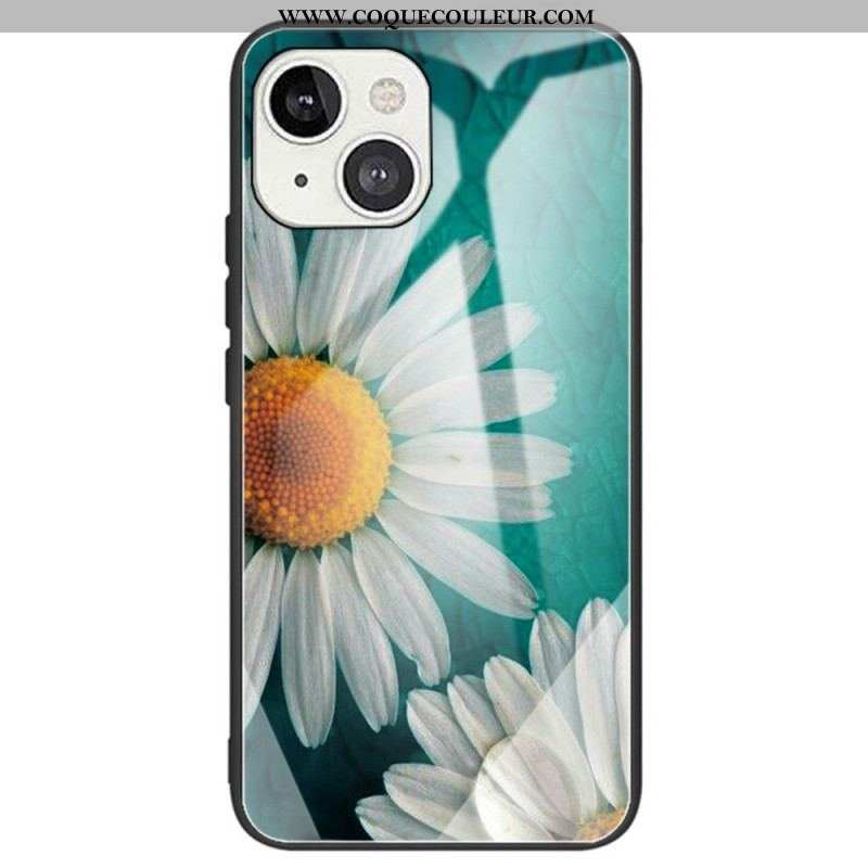 Coque iPhone 14 Verre Trempé Fleurs