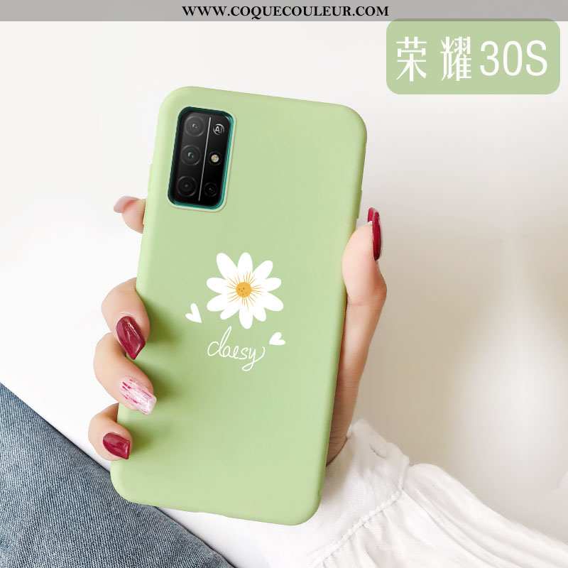 Étui Honor 30s Tendance Nouveau Créatif, Coque Honor 30s Légère Fluide Doux Verte