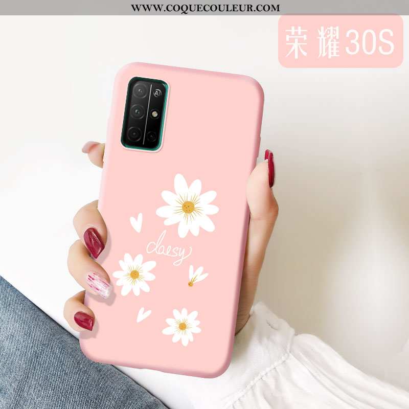 Étui Honor 30s Tendance Nouveau Créatif, Coque Honor 30s Légère Fluide Doux Verte