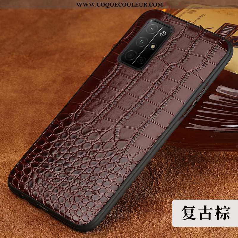 Étui Honor 30s Personnalité Business Cuir Véritable, Coque Honor 30s Créatif Tout Compris Noir