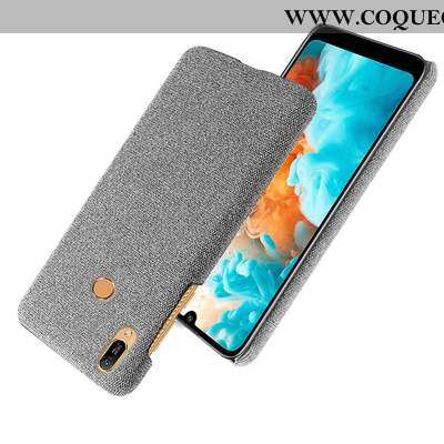 Étui Huawei Y6s Modèle Fleurie Incassable Délavé En Daim, Coque Huawei Y6s Protection Gris