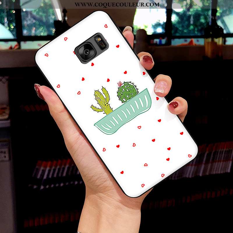 Housse Samsung Galaxy S7 Protection Étoile Fluide Doux, Étui Samsung Galaxy S7 Dessin Animé Blanche