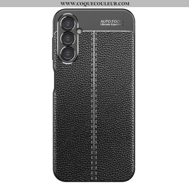 Coque Samsung Galaxy A14 5G / A14 Effet Cuir Litchi Double Line