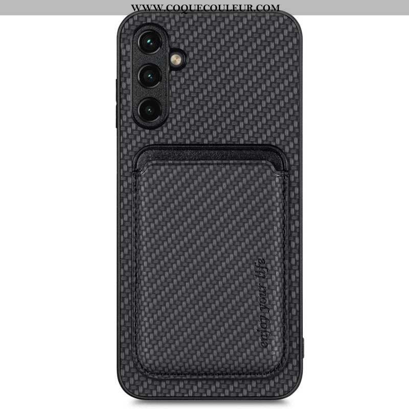 Coque Samsung Galaxy A14 5G / A14 Fibre Carbone Porte-Cartes Amovible