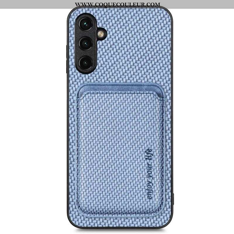 Coque Samsung Galaxy A14 5G / A14 Fibre Carbone Porte-Cartes Amovible