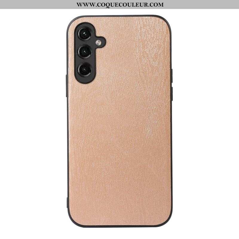 Coque Samsung Galaxy A14 5G / A14 Simili Cuir Effet Bois