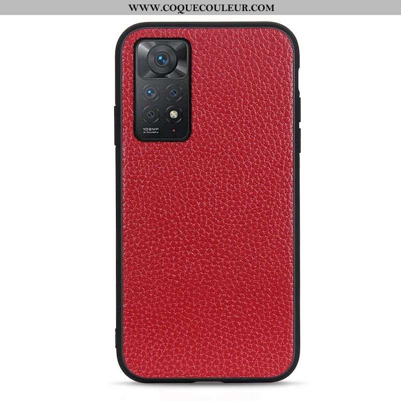 Coque Xiaomi Redmi Note 11 Pro / Note 11 Pro 5G Véritable Cuir Litchi