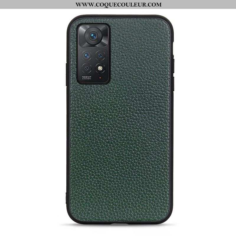 Coque Xiaomi Redmi Note 11 Pro / Note 11 Pro 5G Véritable Cuir Litchi