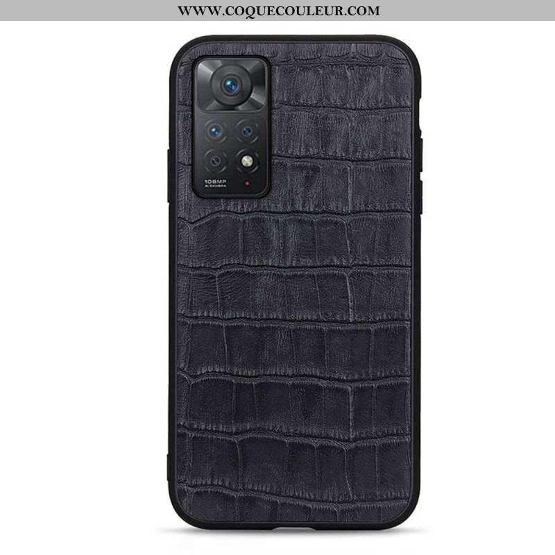 Coque Xiaomi Redmi Note 11 Pro / Note 11 Pro 5G Véritable Cuir Texture Crocodile