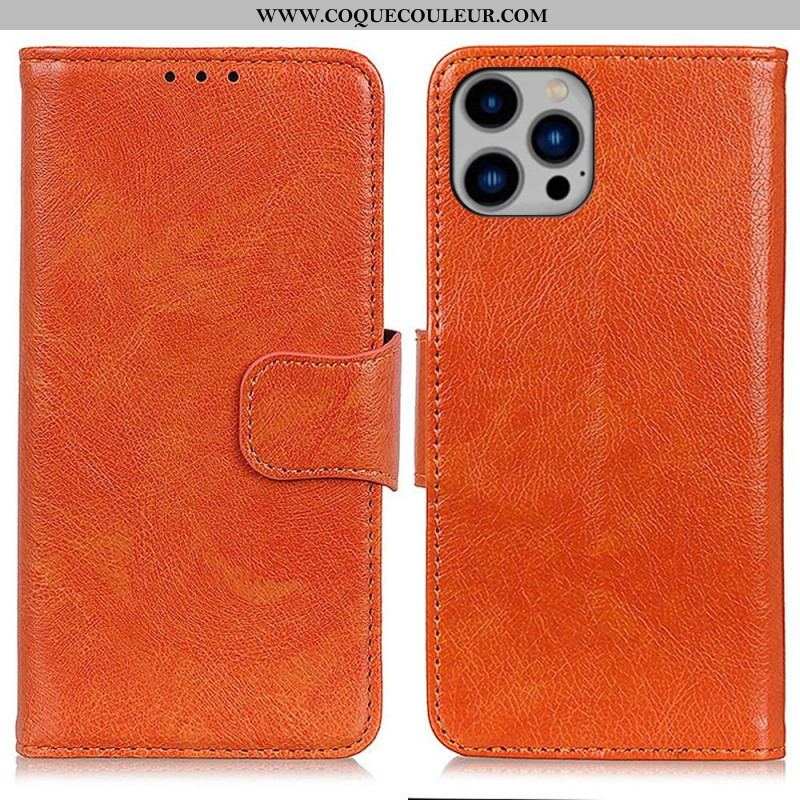 Housse iPhone 14 Plus Cuir Nappa Fendu