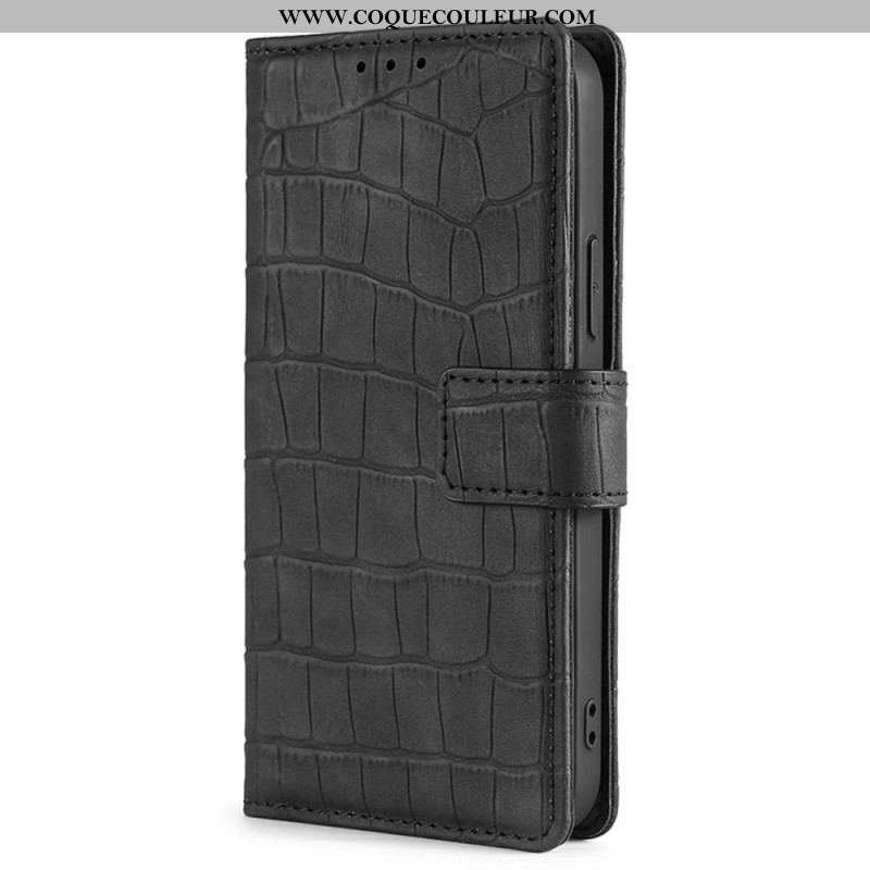 Housse iPhone 14 Plus Style Peau de Crocodile