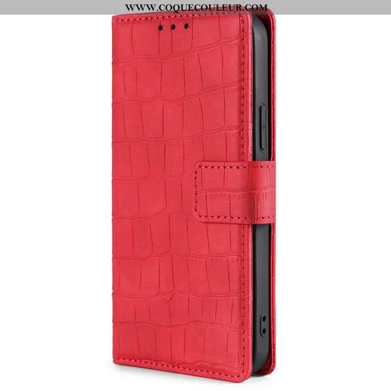 Housse iPhone 14 Plus Style Peau de Crocodile