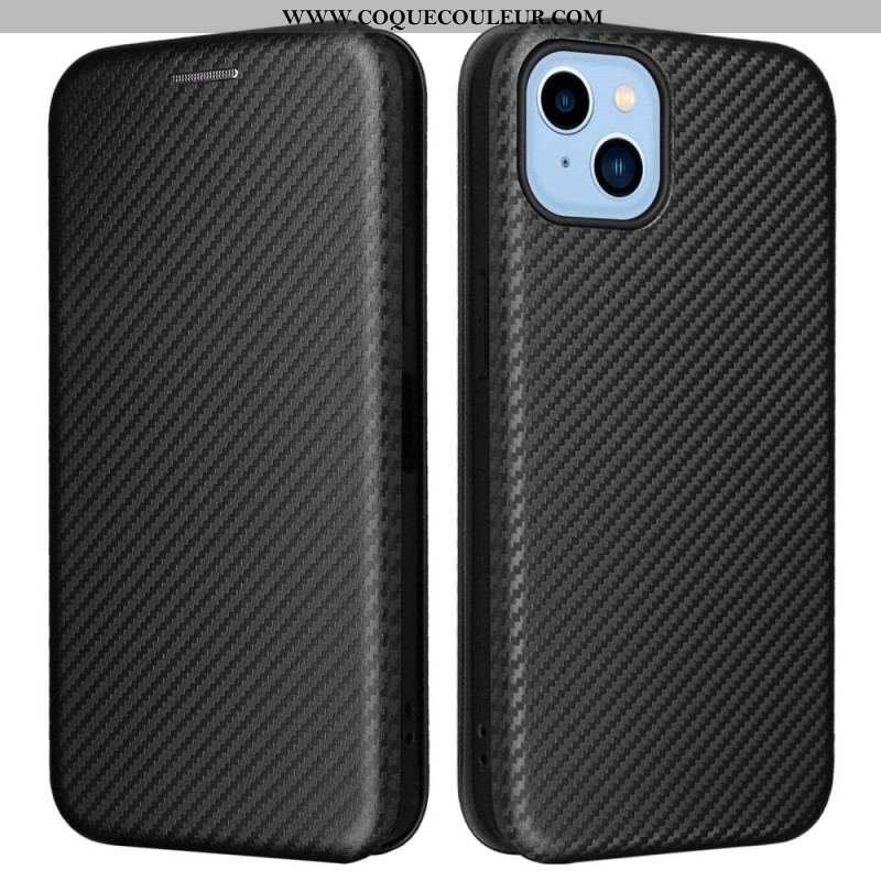 Flip Cover iPhone 14 Plus Fibre Carbone