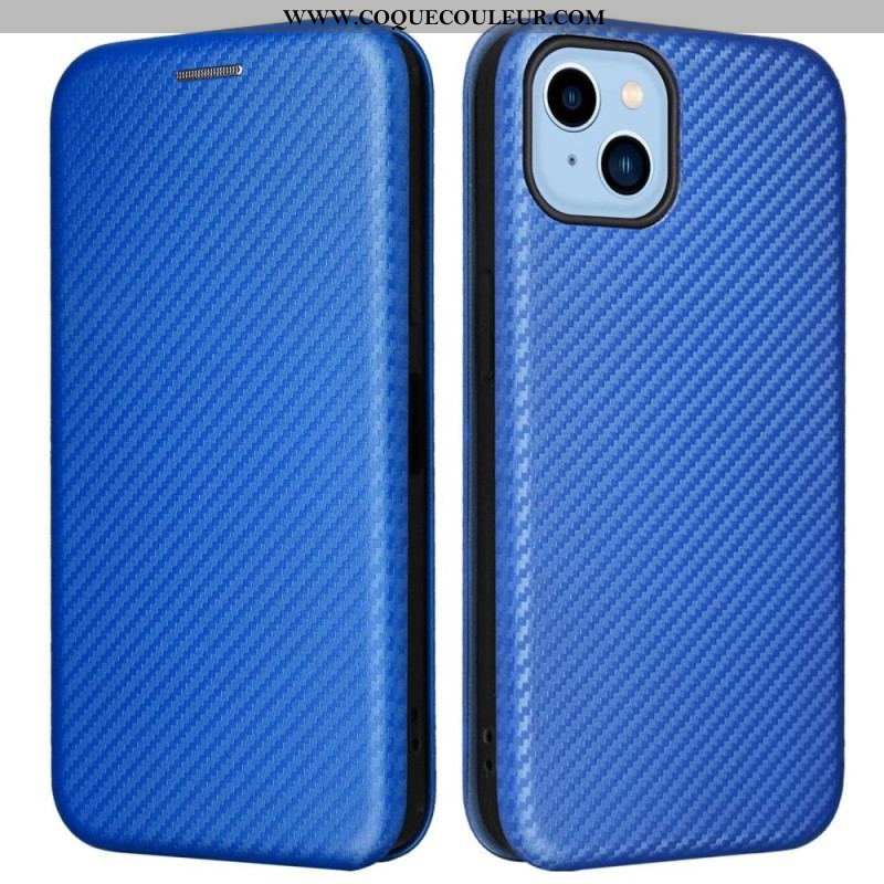 Flip Cover iPhone 14 Plus Fibre Carbone