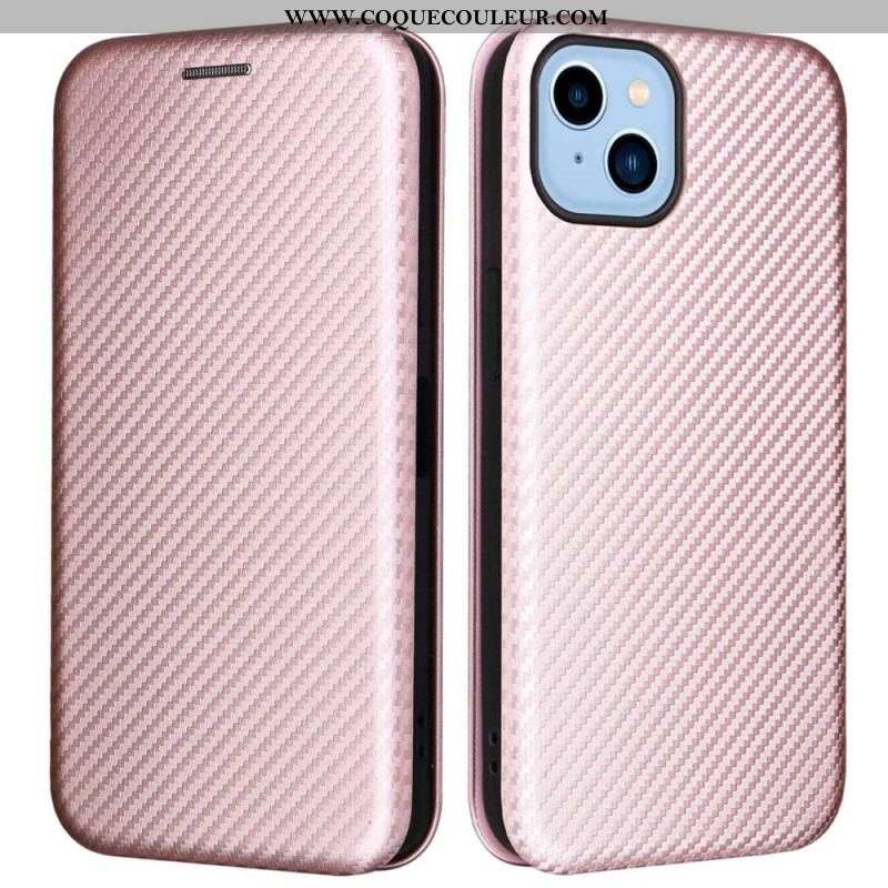 Flip Cover iPhone 14 Plus Fibre Carbone