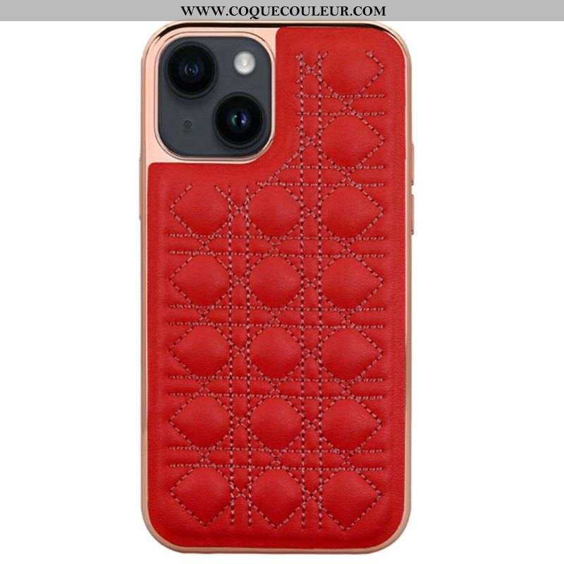 Coque iPhone 14 Plus Effet Cuir Couture VIETAO