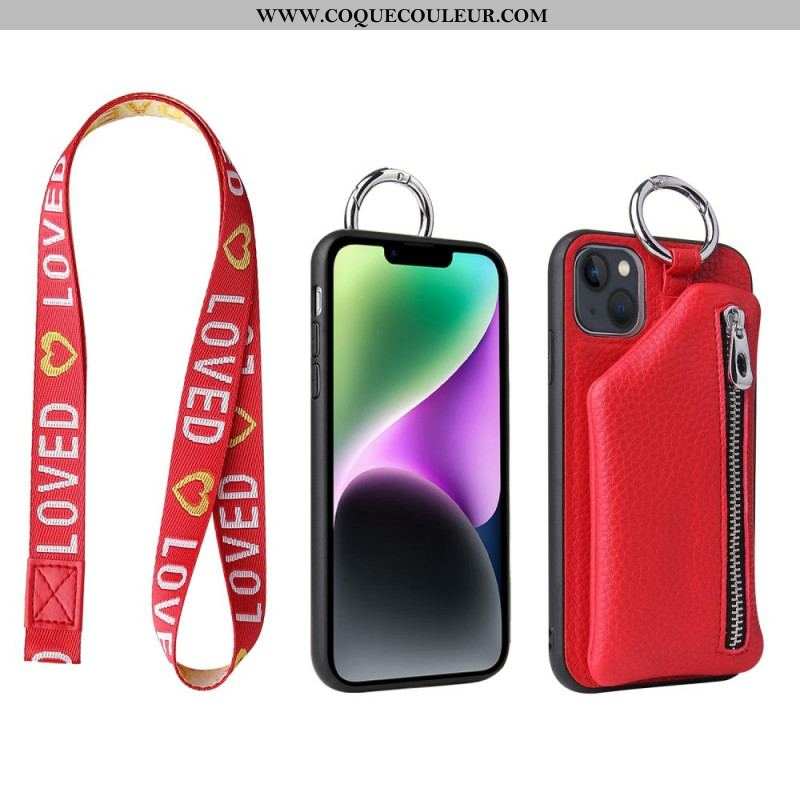 Coque iPhone 14 Plus Porte-Cartes dÉtachable avec Fermeture Éclaire