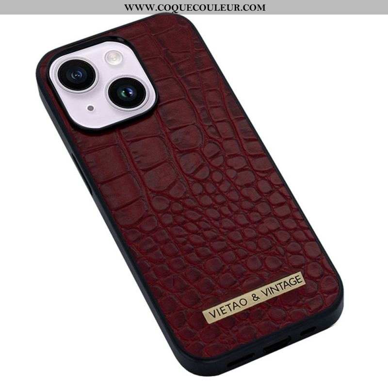 Coque iPhone 14 Plus Effet Peau Crocodile VIETAO