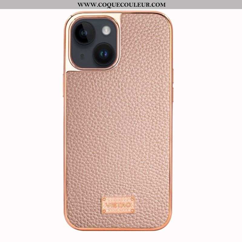 Coque iPhone 14 Plus Effet Cuir Litchi VIETAO