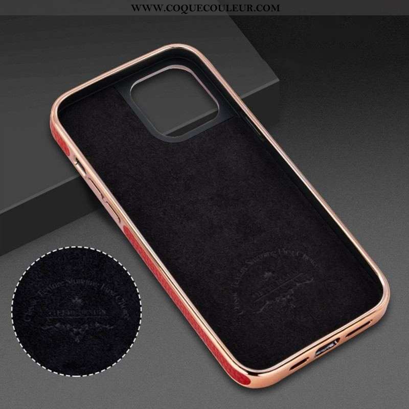 Coque iPhone 14 Plus Effet Cuir Litchi VIETAO